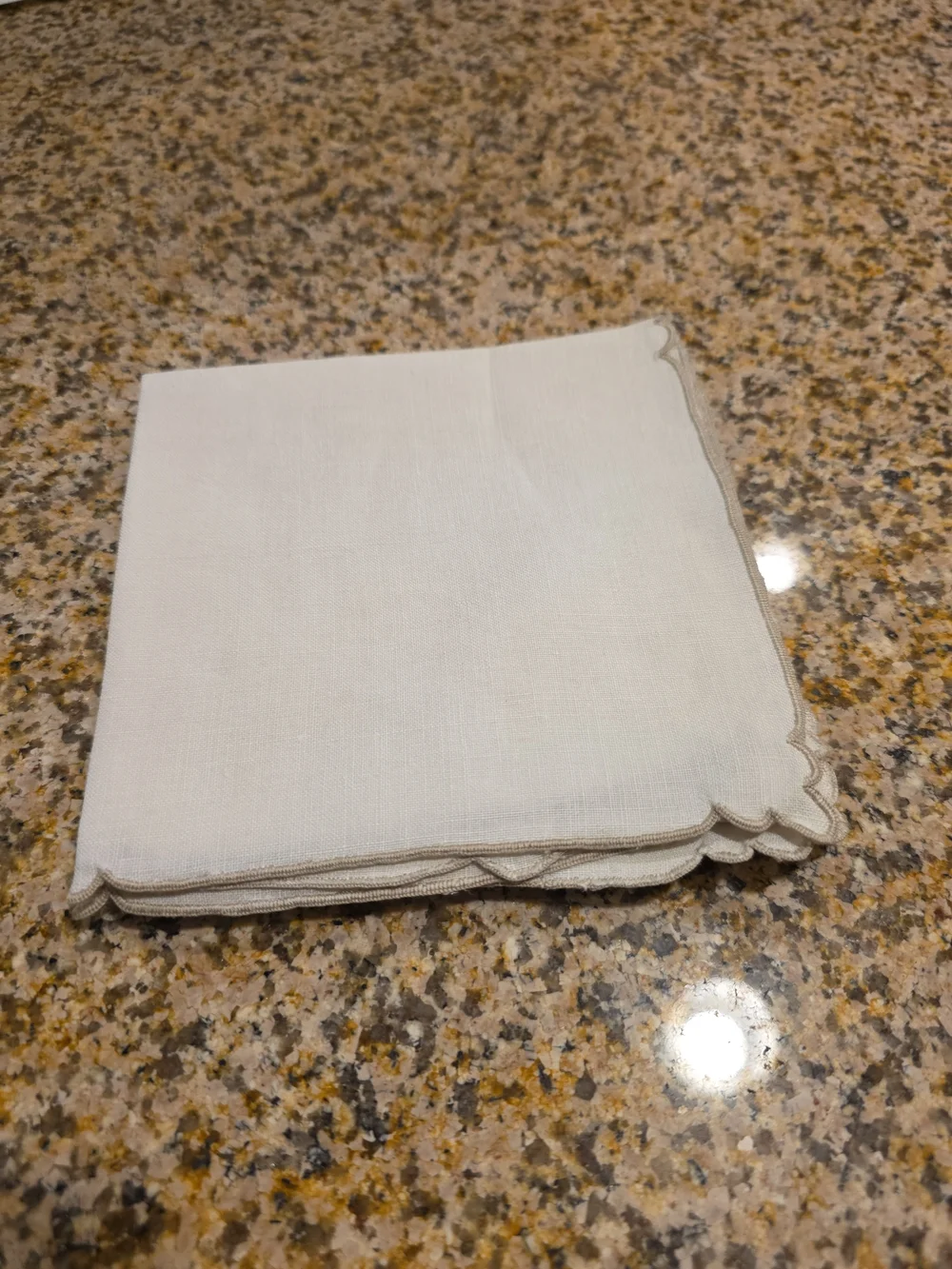 Vintage Cream Colored Table Napkins With Embroidered Cut Out Corners Set Of 4